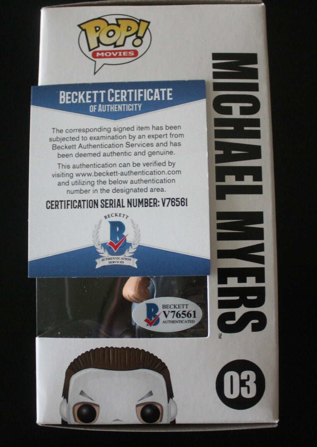 Jack Verbois Halloween Signed Michael Meyers #03 Funko Pop w/Beckett COA V76561