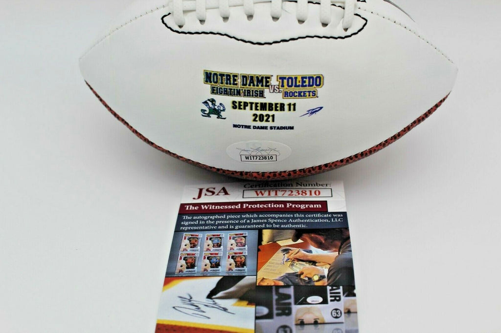 Logan Diggs Signed Notre Dame Fighting Irish MINI Football w/JSA COA 9/11/21