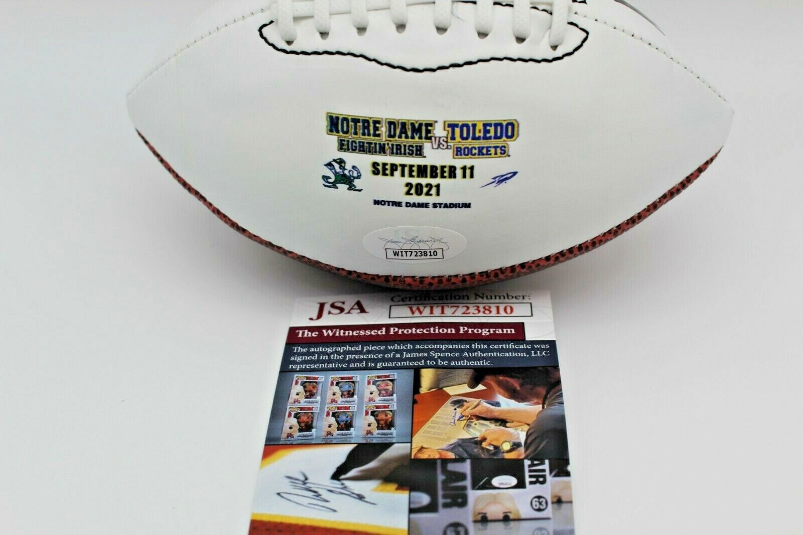 Logan Diggs Signed Notre Dame Fighting Irish MINI Football w/JSA COA 9/11/21