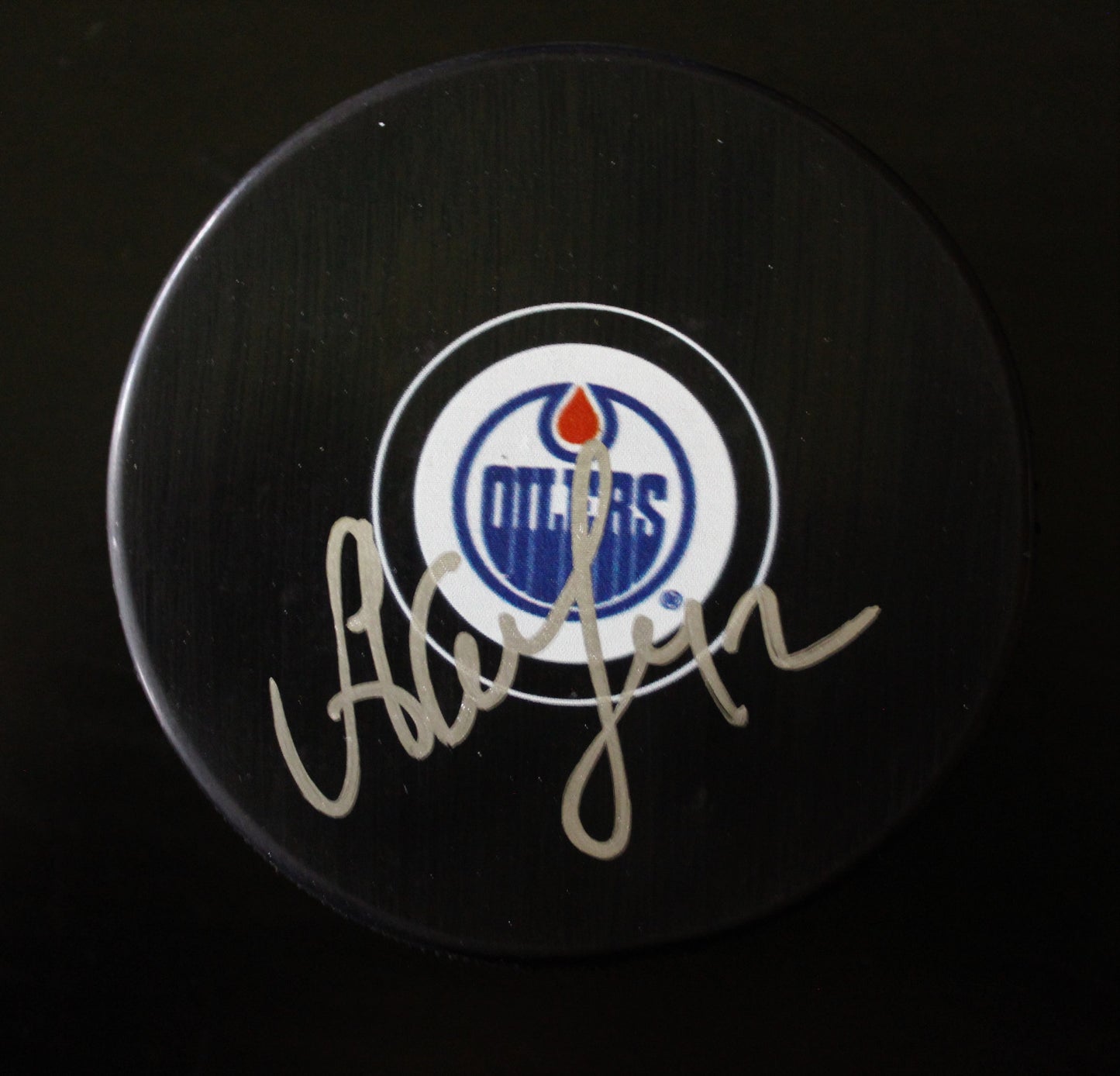 Anton Slepyshev Signed Edmonton Oilers Autograph Puck w/COA 2017 