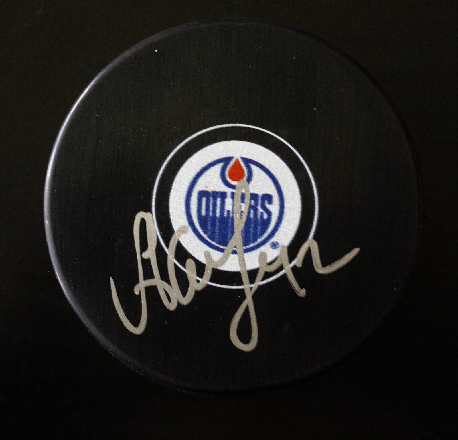 Anton Slepyshev Signed Edmonton Oilers Autograph Puck w/COA 2017 