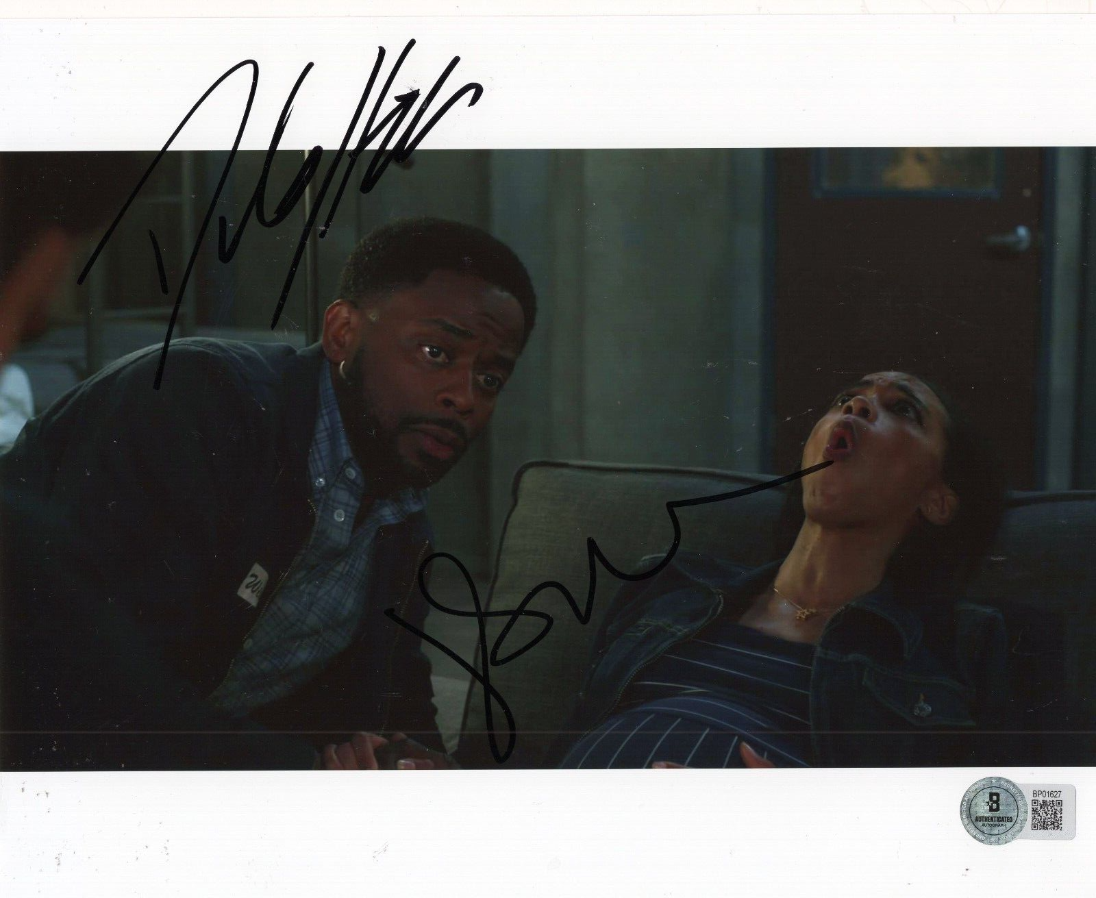 Dule Hill & Jazmyn Simon Psych Ballers Signed 8x10 Photo w/Beckett COA BP01627