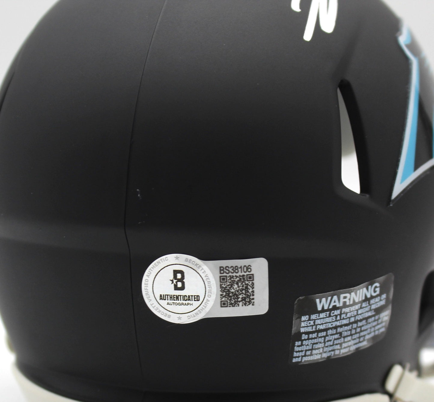 Tetaiora McMillan Signed Carolina Panthers Custom Mini Helmet w/Beckett BS38106