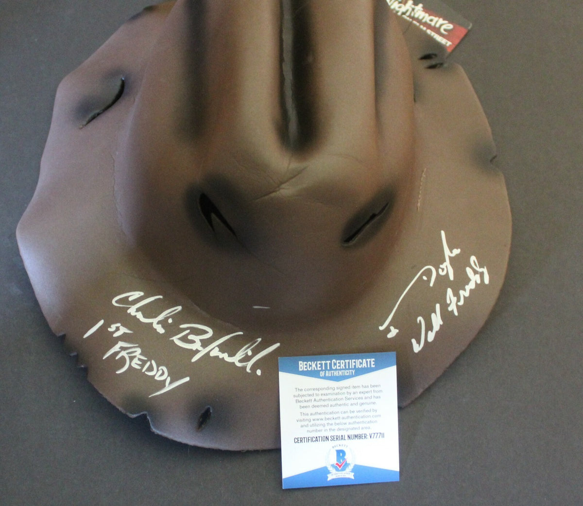 Jim Doyle & Charles Belardinelli Signed Nightmare on Elm St Hat w/Beckett COA