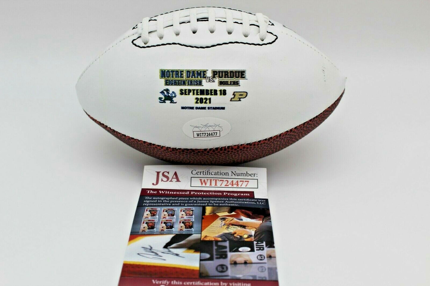 Isaiah Foskey Signed Notre Dame Fighting Irish MINI Football w/JSA COA 9/18/21