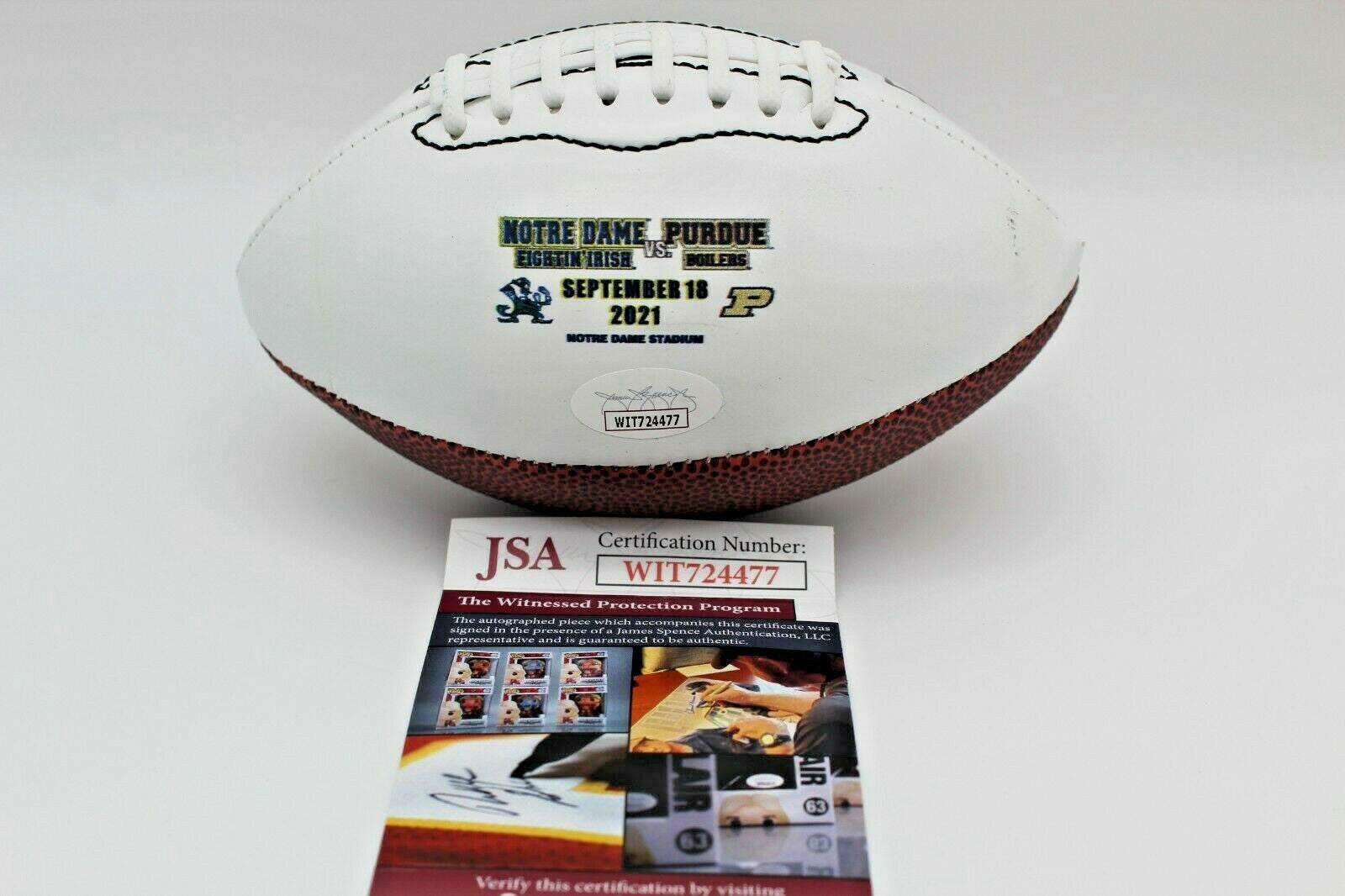 Isaiah Foskey Signed Notre Dame Fighting Irish MINI Football w/JSA COA 9/18/21