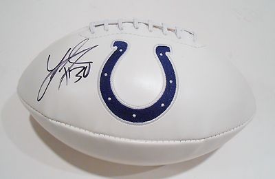 LaRon Landry Signed Logo Ball w/COA Indianapolis Colts Football