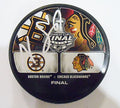 Niklas Svedberg Signed 2013 Stanley Cup Logo Puck w/COA Bruins Blackhawks #1