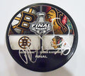 Michal Rozsival Signed 2013 Stanley Cup Logo Puck w/COA Bruins Blackhawks