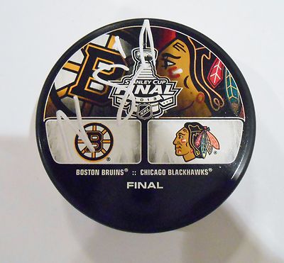 Niklas Svedberg Signed 2013 Stanley Cup Logo Puck w/COA Bruins Blackhawks