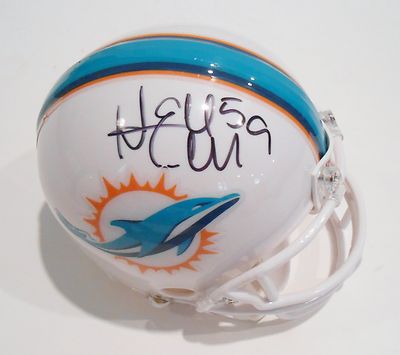 Dannell Ellerbe Signed Miami Dolphins Mini Helmet w/COA 2013 Fins #1