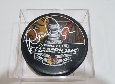 Michal Rozsival Signed 2013 Stanley Cup Puck w/COA Chicago Blackhawks