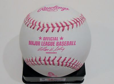 Mark Trumbo Signed 2013 Mother's Day Breast Cancer Baseball w/COA Angels #3