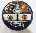 Michael Frolik Signed 2013 Stanley Cup Logo Puck w/COA Bruins Blackhawks