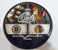Carl Soderberg Signed 2013 Stanley Cup Logo Puck w/COA Bruins Blackhawks #1