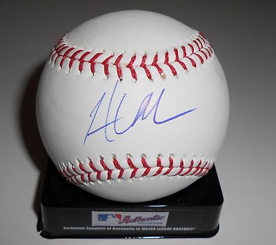 Hunter Morris Signed Official Major League Game Baseball w/COA Brewers