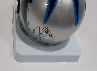 Kenjon Barner Signed Carolina Panthers Mini Replica Football Helmet w/COA