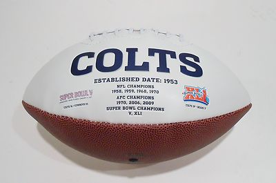 Chuck Pagano Signed Indianapolis Colts Logo Football w/COA