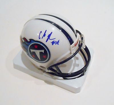 Chris Johnson Signed Tennessee Titans Mini Helmet w/COA 2013 AFC