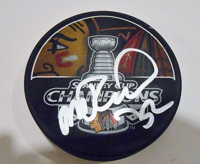 Michal Rozsival Signed 2013 Stanley Cup Puck w/COA Chicago Blackhawks #2