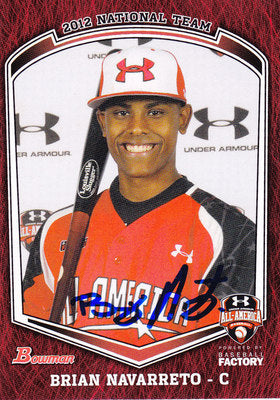 Brian Navarreto Signed 2012 Under Armour Baseball Card All American Game Bowman