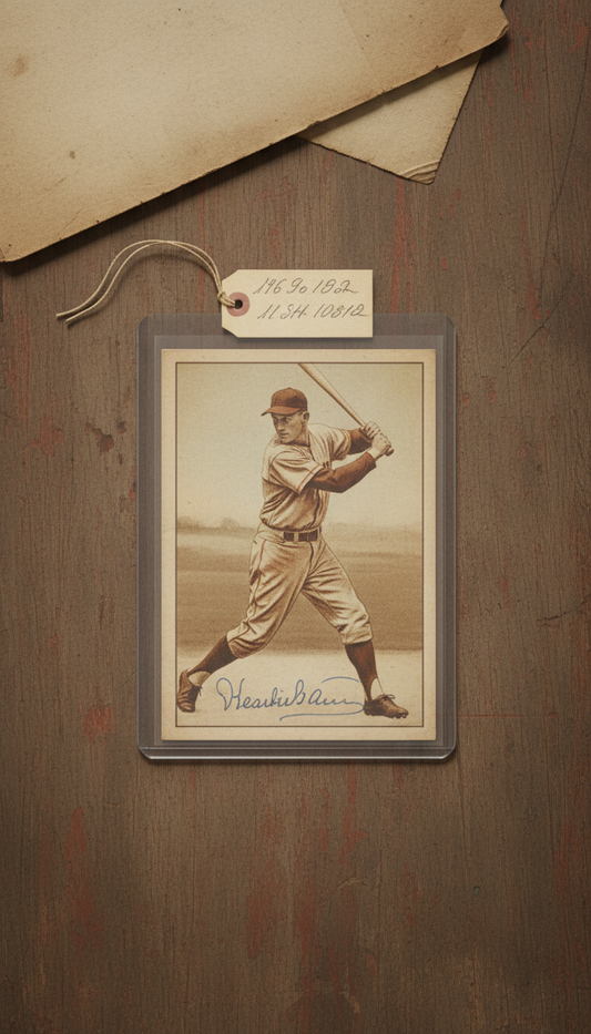 Signed Baseball Trading Card in Archival Sleeve